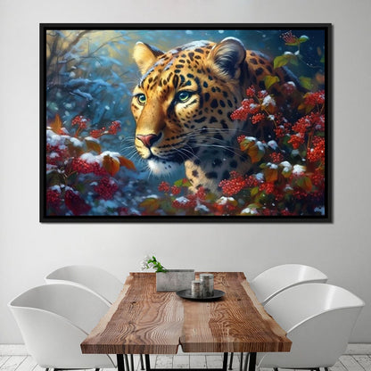 Winter Jaguar Canvas Wall Art