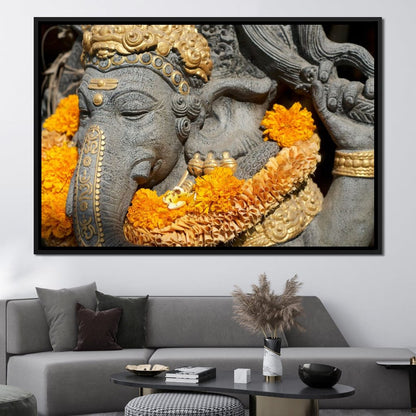 Ganesh Statue In Bali Canvas Wall Art