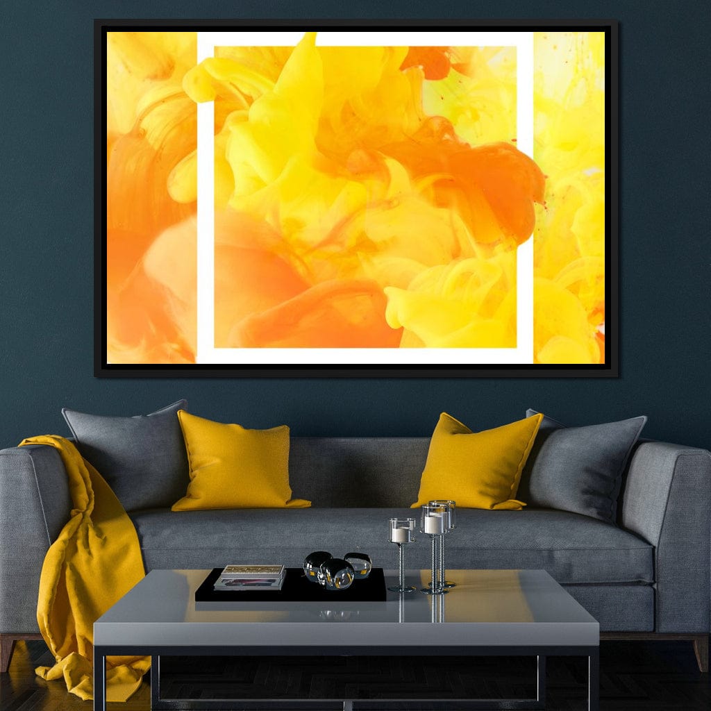Yellow & Orange Smoke Canvas Wall Art