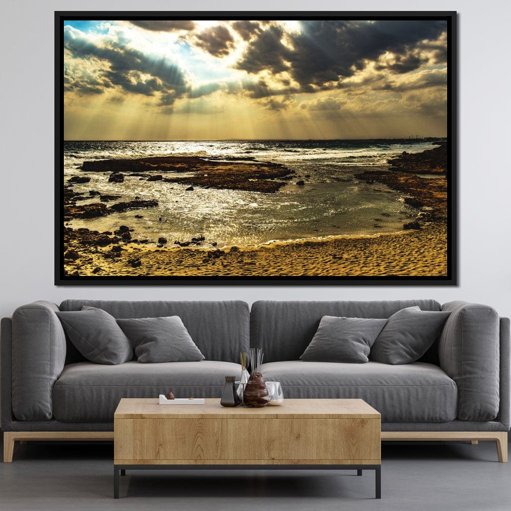 Sunrays Beach Canvas Wall Art