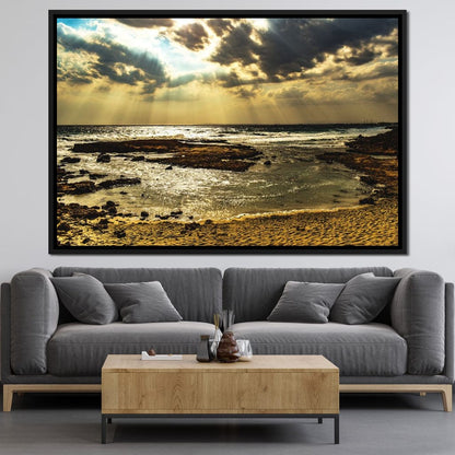 Sunrays Beach Canvas Wall Art