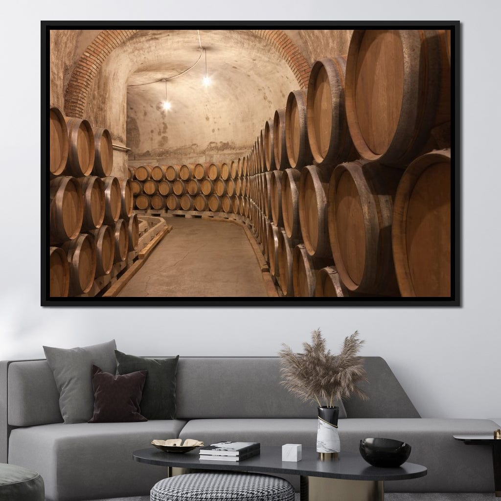 Barrels of Wine Canvas Wall Art