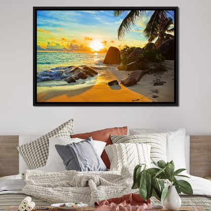 Natural Beach Sunset Canvas Wall Art