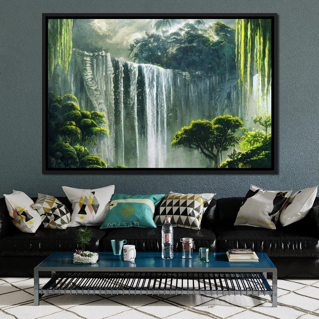 Waterfall in the Jungle Canvas Wall Art