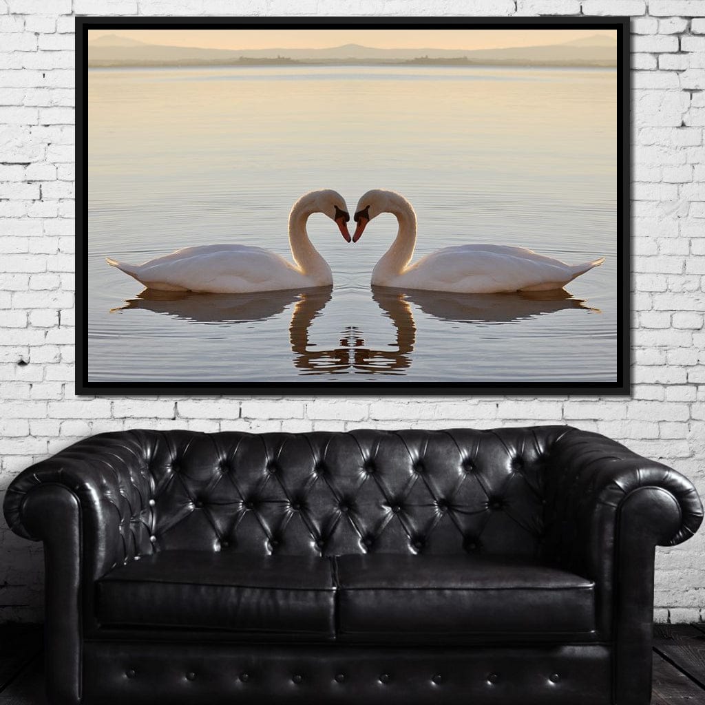 Swans On The Lake Canvas Wall Art