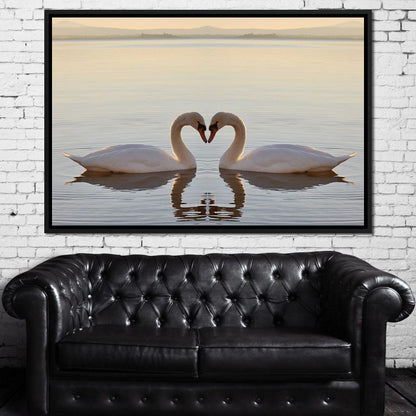 Swans On The Lake Canvas Wall Art