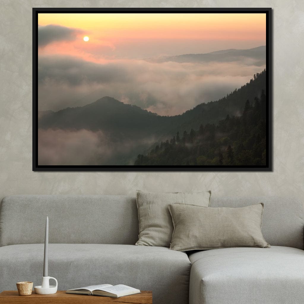 Fog over the Forest Canvas Wall Art