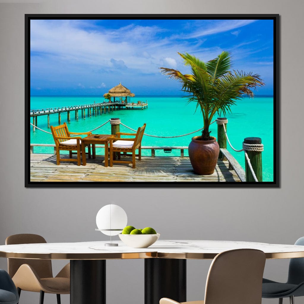 Coffee on the Beach Canvas Wall Art