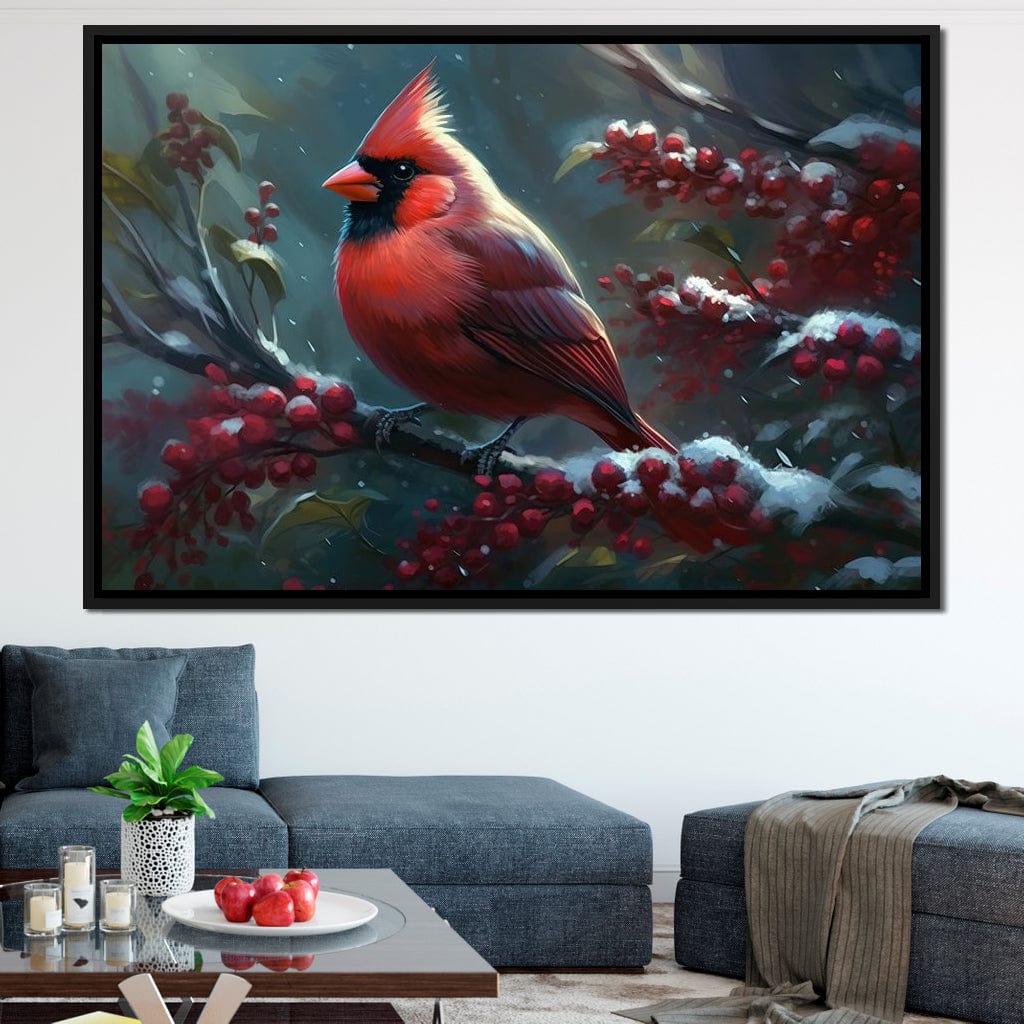 Winter Cardinal Canvas Wall Art