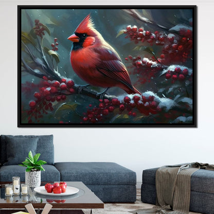 Winter Cardinal Canvas Wall Art
