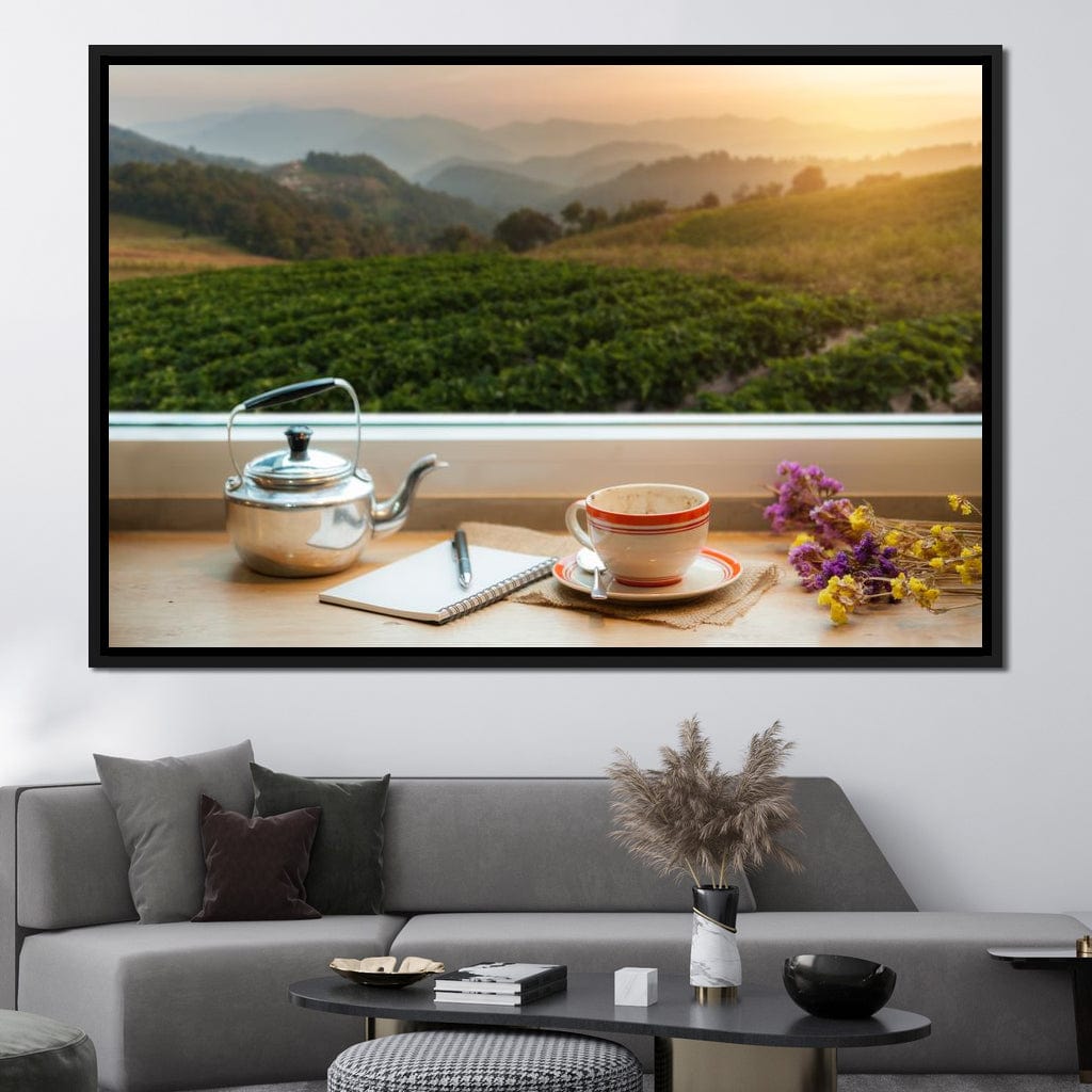 Coffee with a View Canvas Wall Art