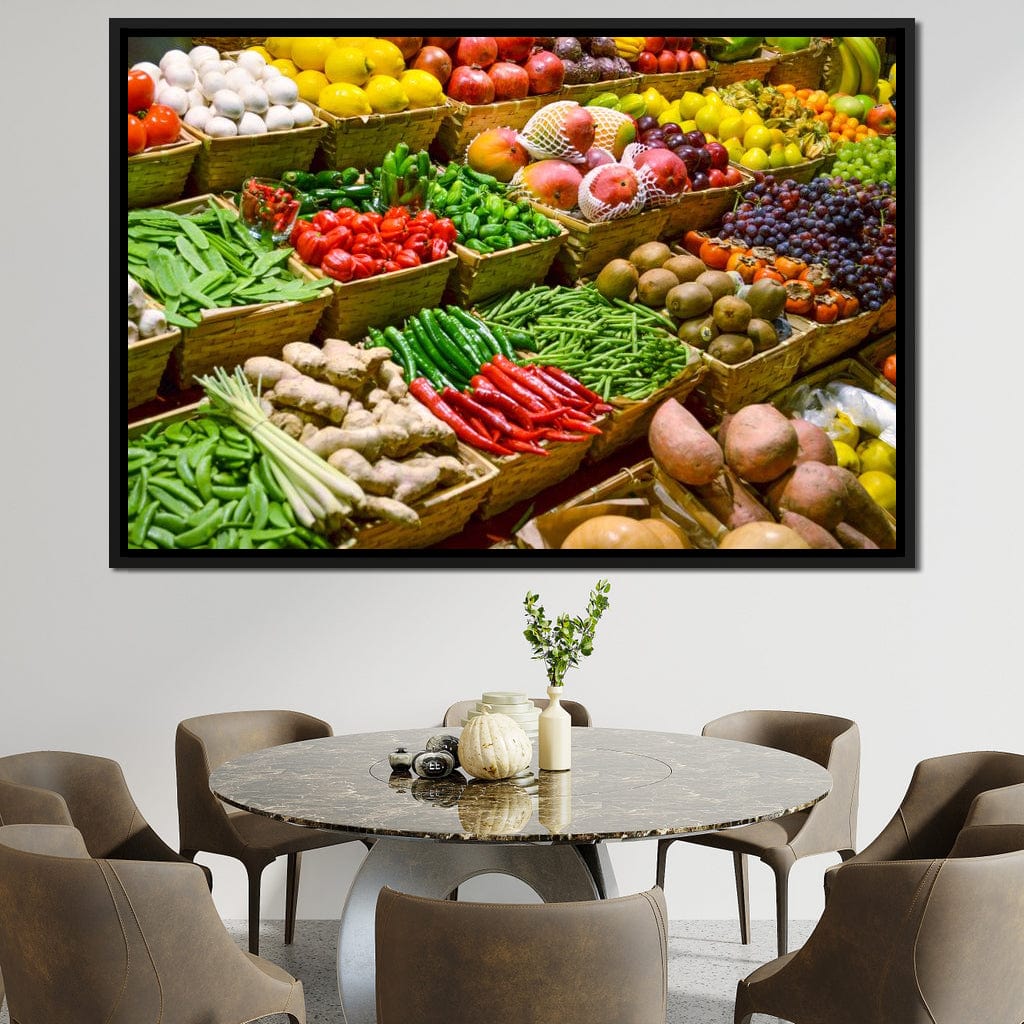 Fruit & Vegetables Market Canvas Wall Art