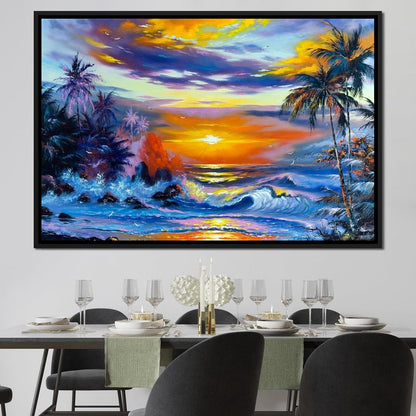 Hawaii Sunset Canvas Wall Art