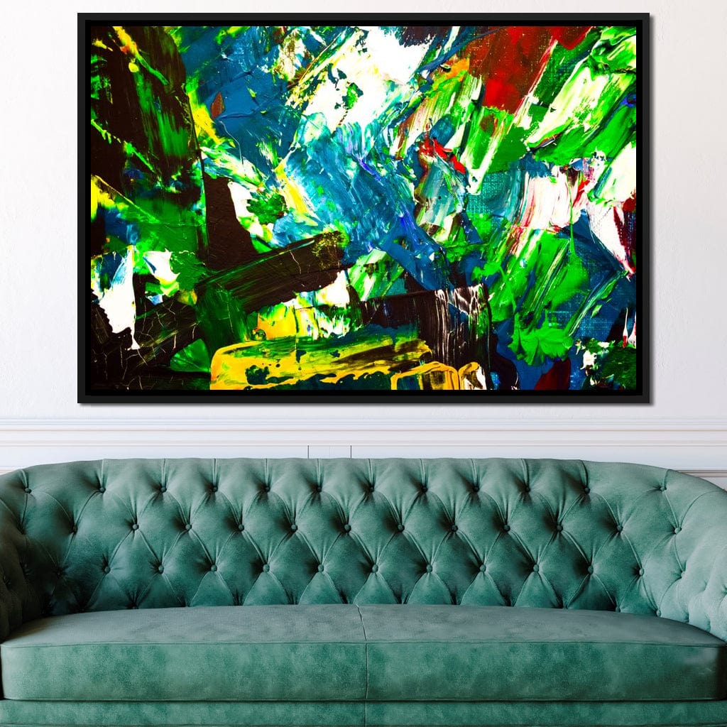 Abstract Emerald Splash Canvas Wall Art