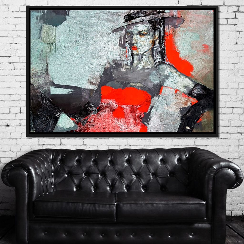 Lady in Red Canvas Wall Art