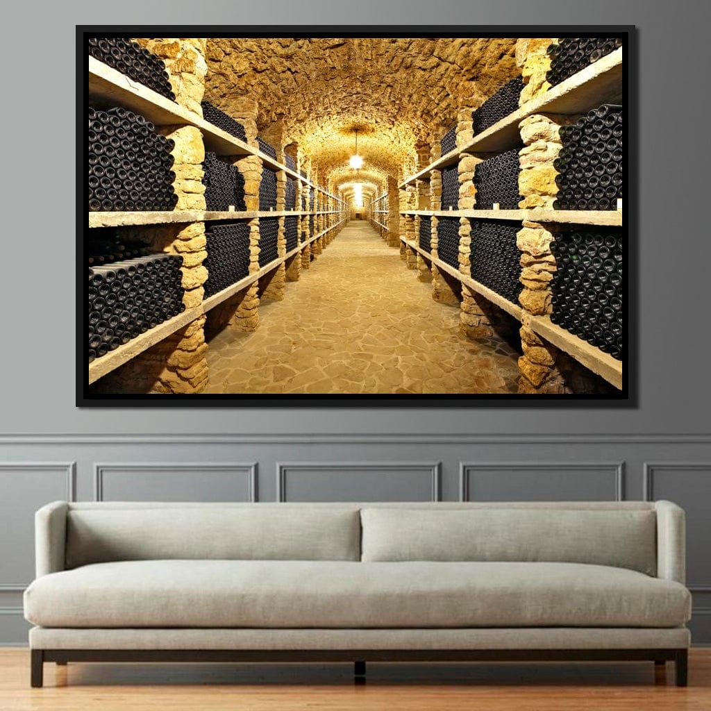 Wall of Wine Bottles Canvas Wall Art