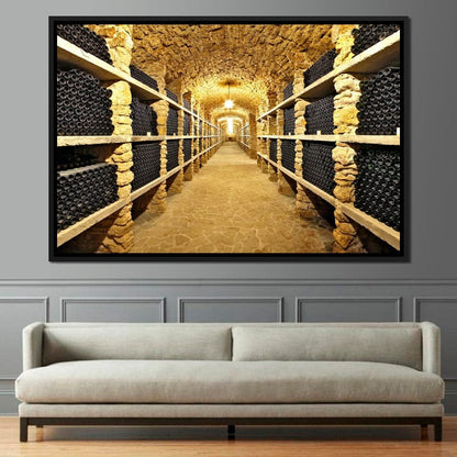 Wall of Wine Bottles Canvas Wall Art