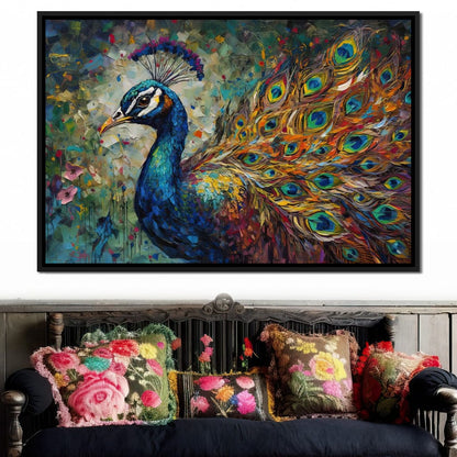 Celestial Peacock Canvas Wall Art