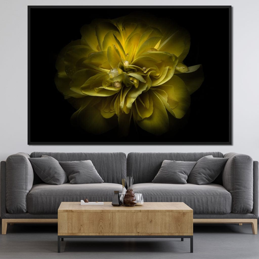 Yellow Backyard Flowers Canvas Wall Art