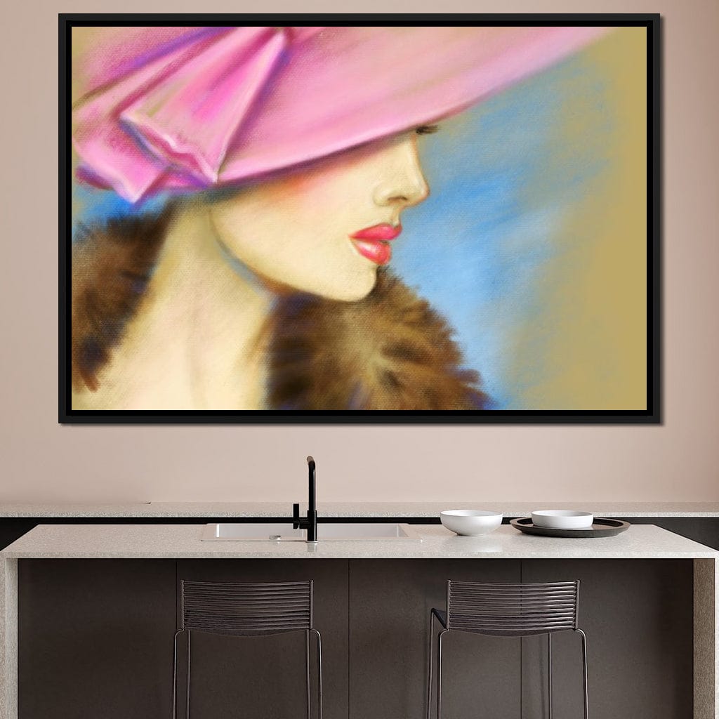 Pink Hat Fashion Canvas Wall Art