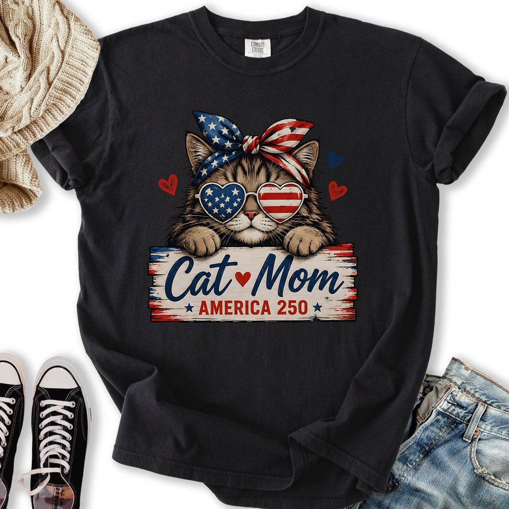 Cat Mom America Relaxed Tee