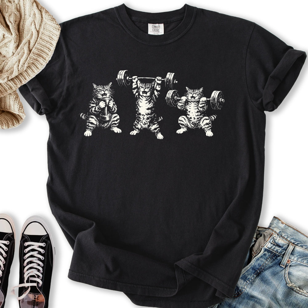 Three Cat Workout Relaxed Tee