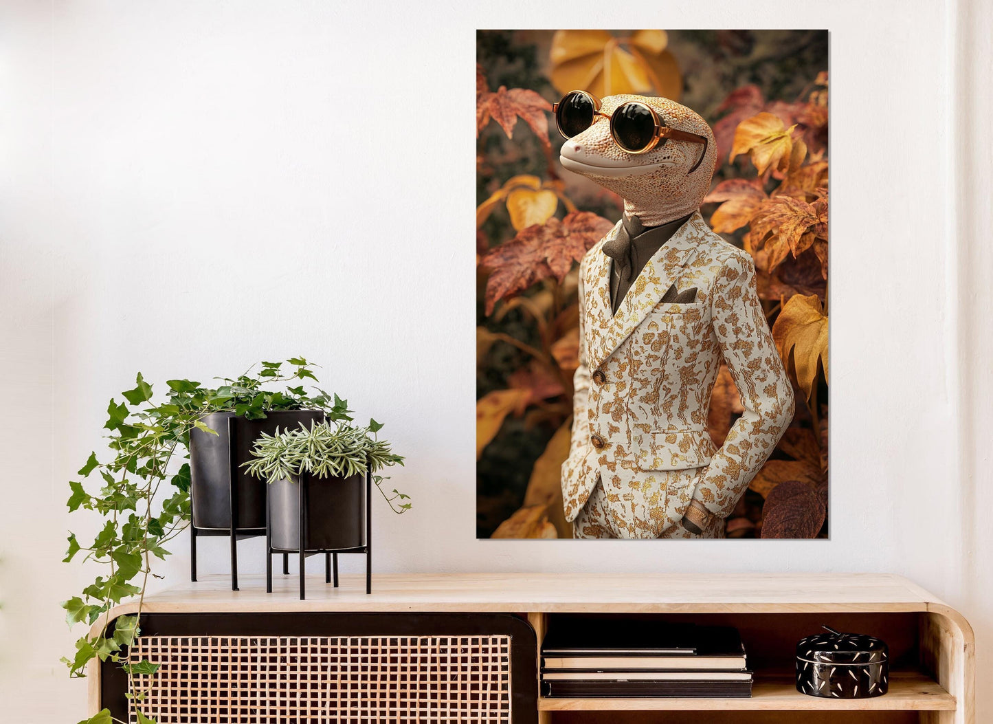 Gecko Canvas Print - Funny Wall Art | Quirky Home Decor, Party Wall Decor, Ready to Hang