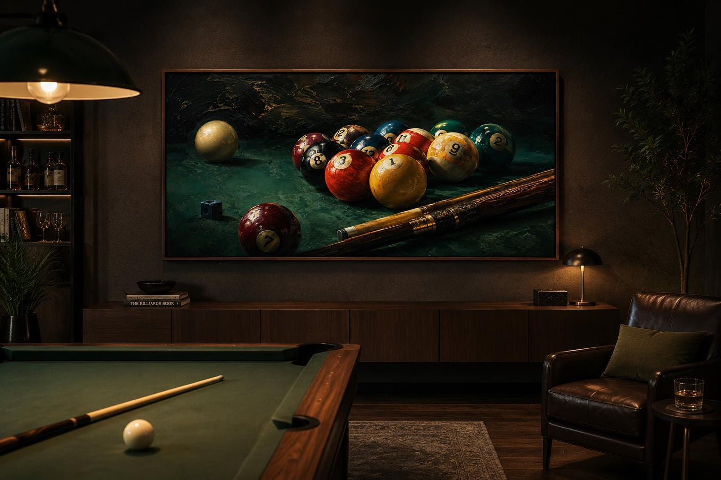 Billiard Balls Canvas Print – Realistic Pool Table Wall Art for Game Room Decor