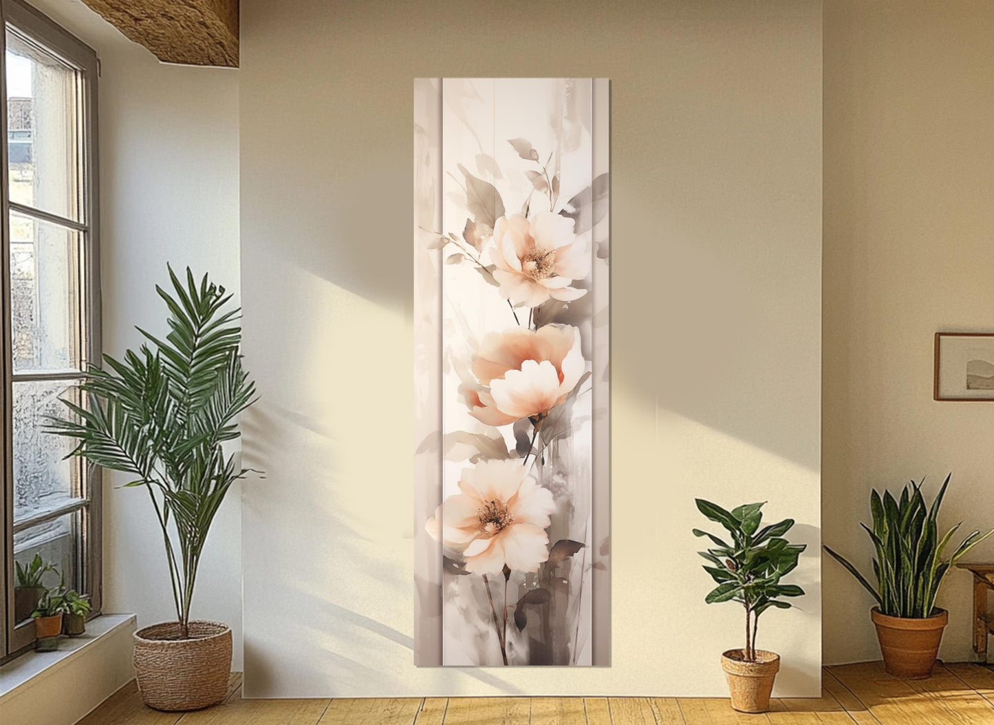 Peony Flowers Canvas Print – Large Floral Wall Art | Soft Tones Peonies Poster