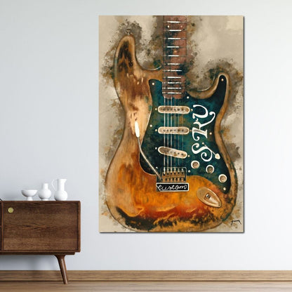 Stevie Ray Vaughan's Guitar Canvas Wall Art