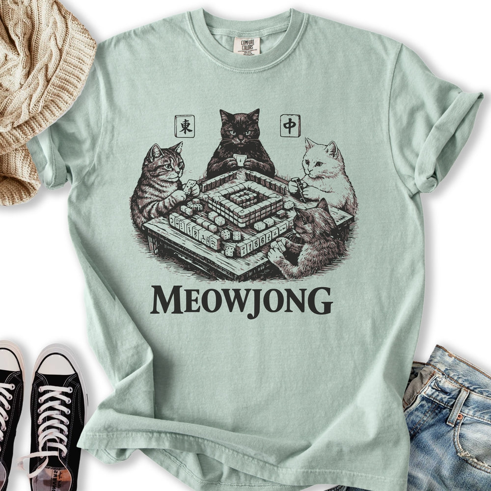 Meowjong Cat Relaxed Tee
