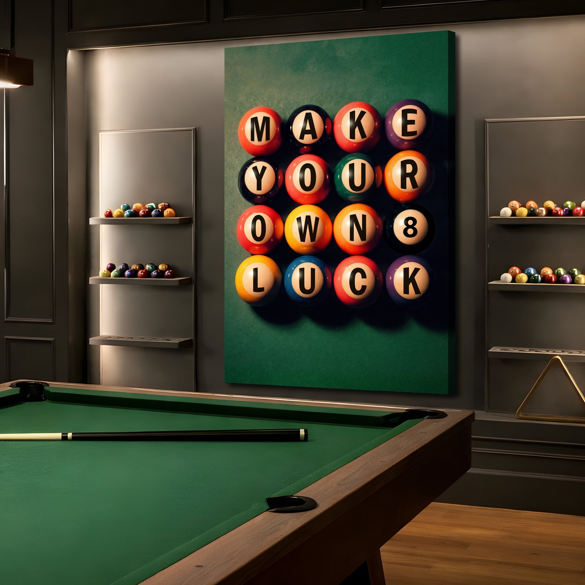 Make Your Own Luck Billiards Ball Wall Sign