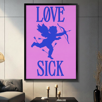 LØVE SICK Cupid Canvas Wall Art – Pop Art Print