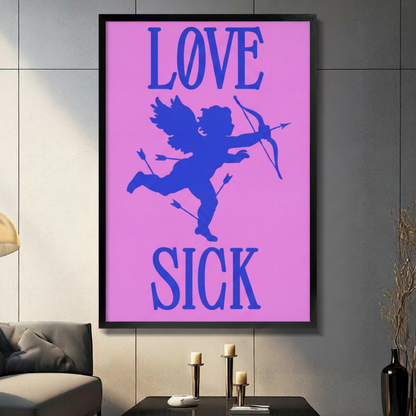 LØVE SICK Cupid Canvas Wall Art – Pop Art Print