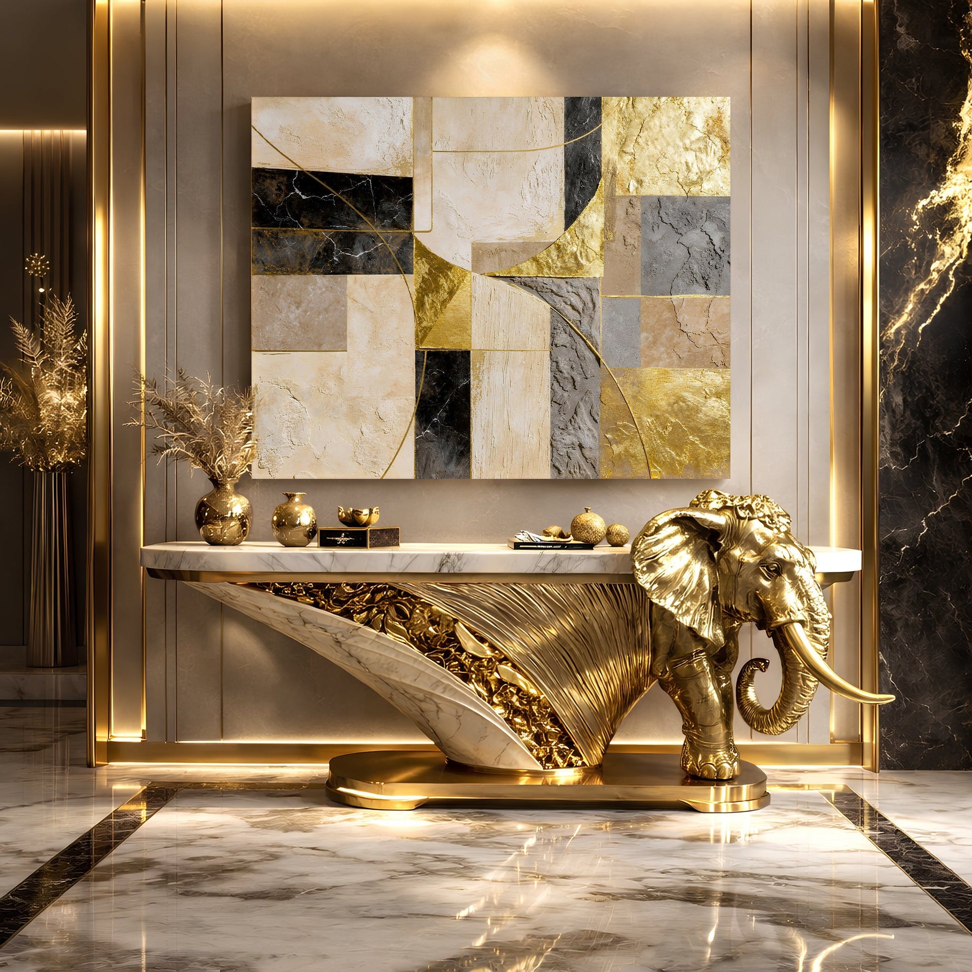 Golden Arc Symphony Wall Art