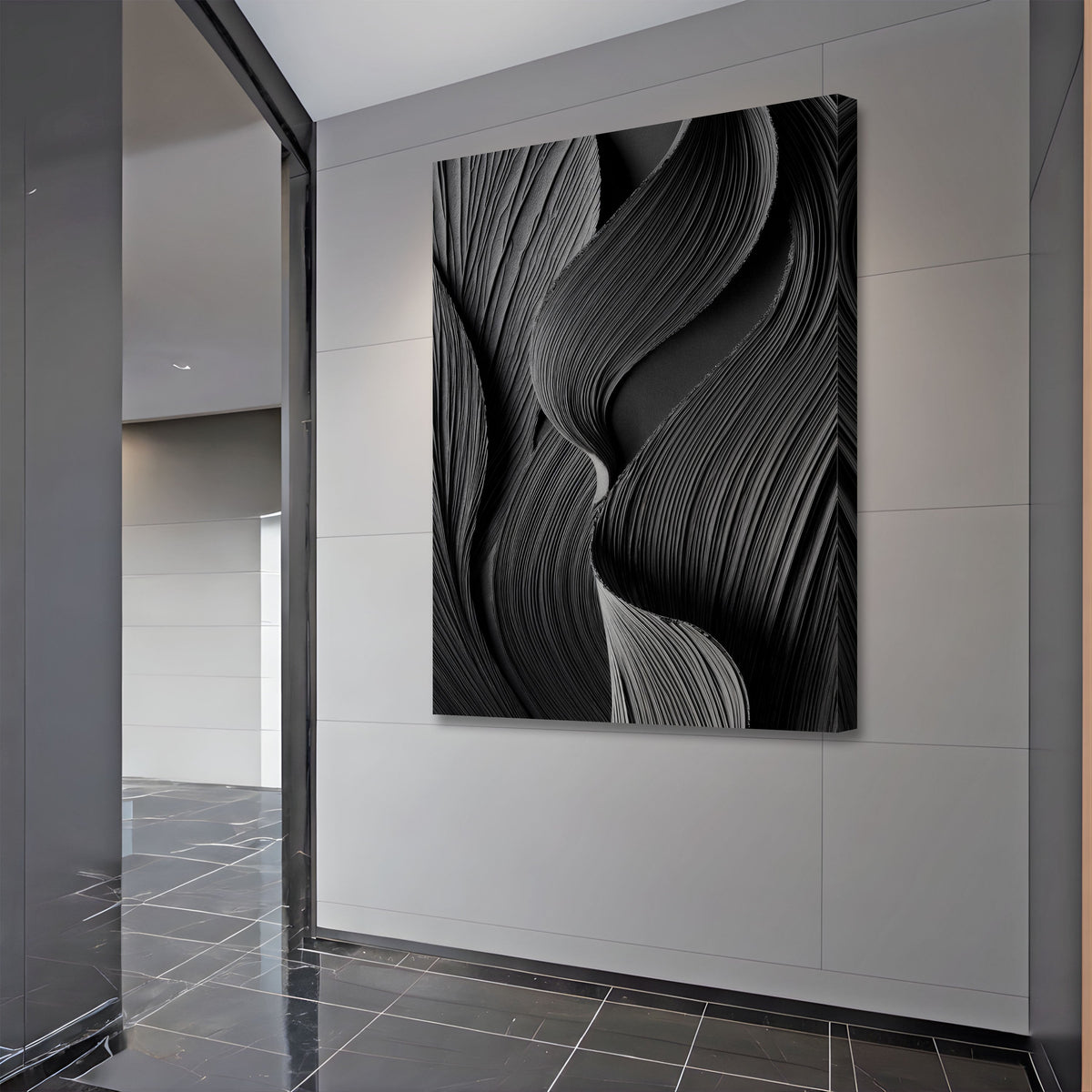 Minimalist Black Monochromatic Wall Art