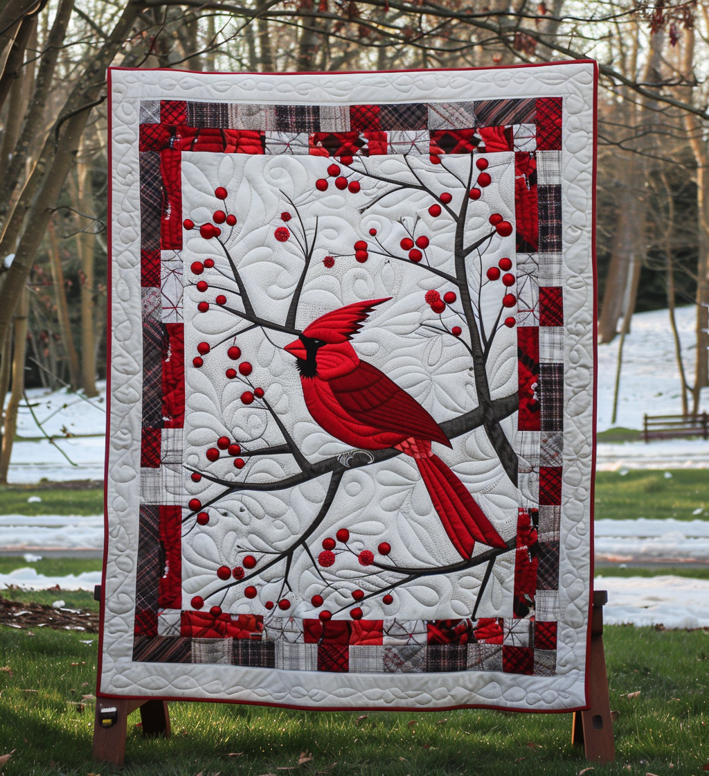 Crimson Wings Quilted Blanket - Throw (55" x 60")