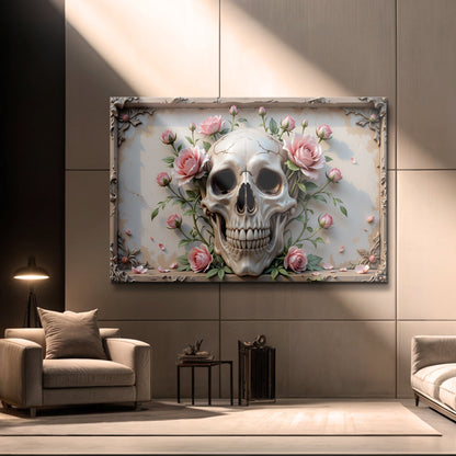 3D Rose And Skull Wall Art V