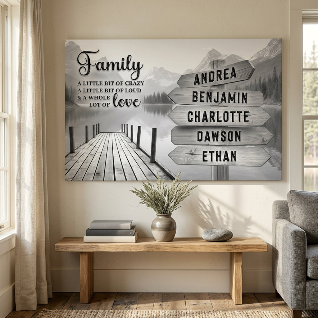 Family A Whole Lot Of Love Grey Wall Sign