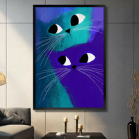 Abstract Blue Cats Eyes Canvas Wall Art