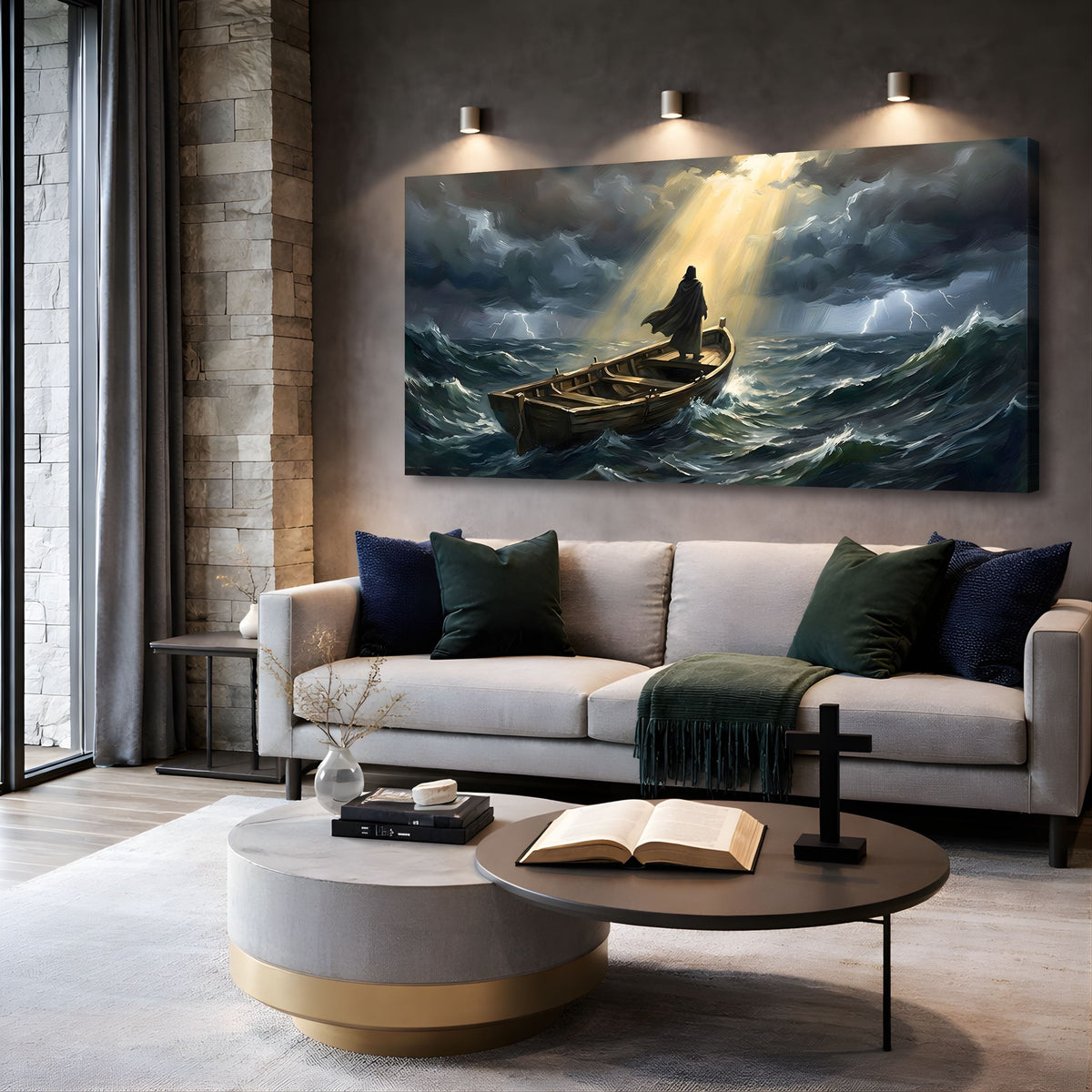 Jesus On A Boat Faith Wall Art