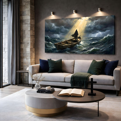 Jesus On A Boat Faith Wall Art