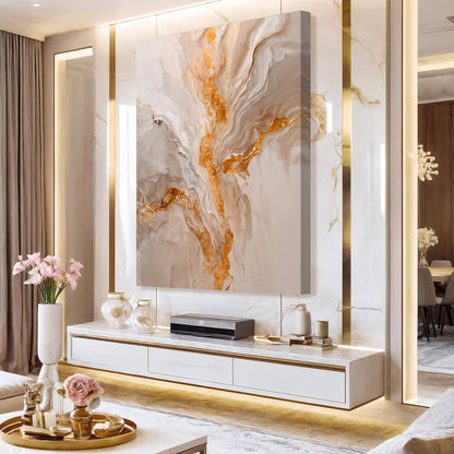 Golden Bloom Abstract Wall Art II
