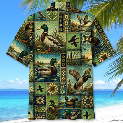 Duck Hunting Vintage Pattern Hawaiian Shirt