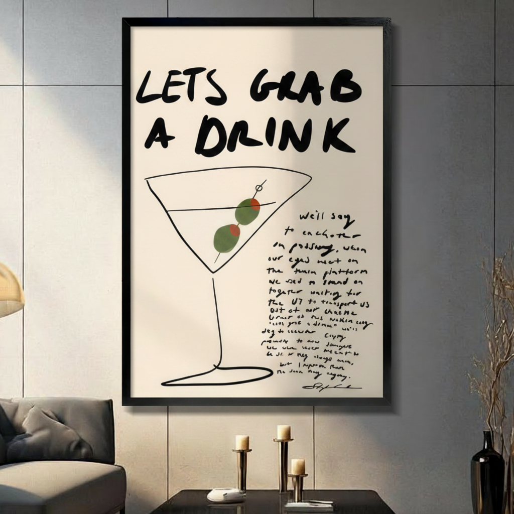 Let's Grab a Drink Cocktail Canvas Wall Art