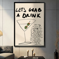 Let's Grab a Drink Cocktail Canvas Wall Art