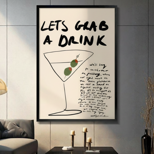 Let's Grab a Drink Cocktail Canvas Wall Art