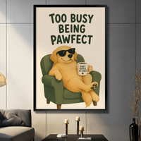 Pawfect Golden Retriever Funny Poster Canvas Art