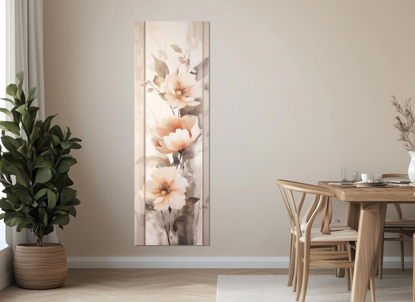 Peony Flowers Canvas Print – Large Floral Wall Art | Soft Tones Peonies Poster