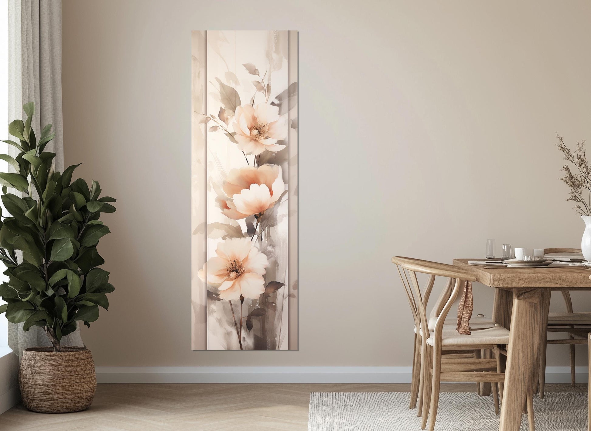 Peony Flowers Canvas Print – Large Floral Wall Art | Soft Tones Peonies Poster